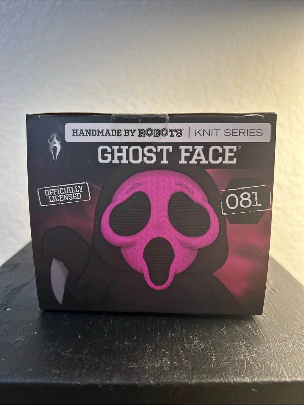 Ghost Face Knit Series Collectible Vinyl Figure - Black with Pink Mask